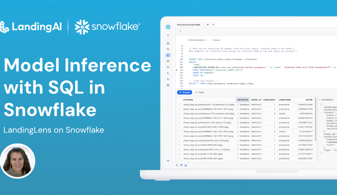 Model Inference with SQL | Make Batch Predictions and Write to a Table | LandingLens on Snowflake